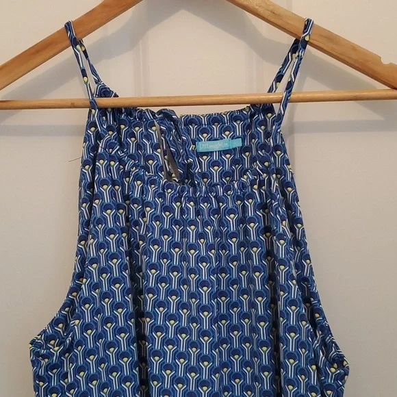 J. McLaughlin Halter Dress, Blue & White, Size L - Picture 2 of 10